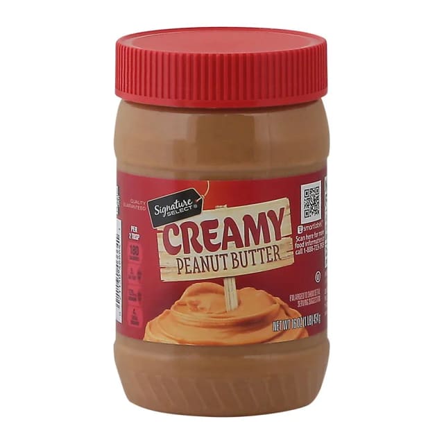 Signature Select Creamy Peanut Butter, front of pack