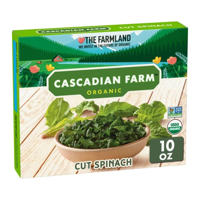 Cascadian Farm Organic Cut Spinach, front of pack