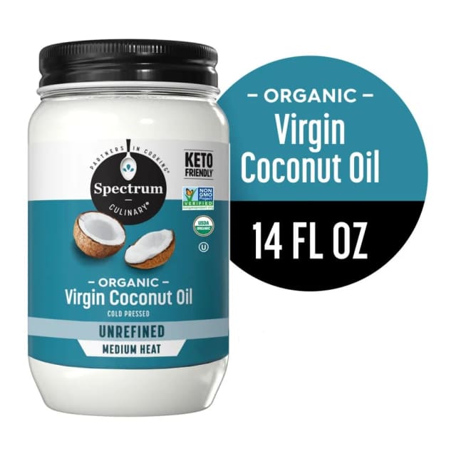 Spectrum Culinary Organic Virgin Coconut Oil Unrefined, front of pack