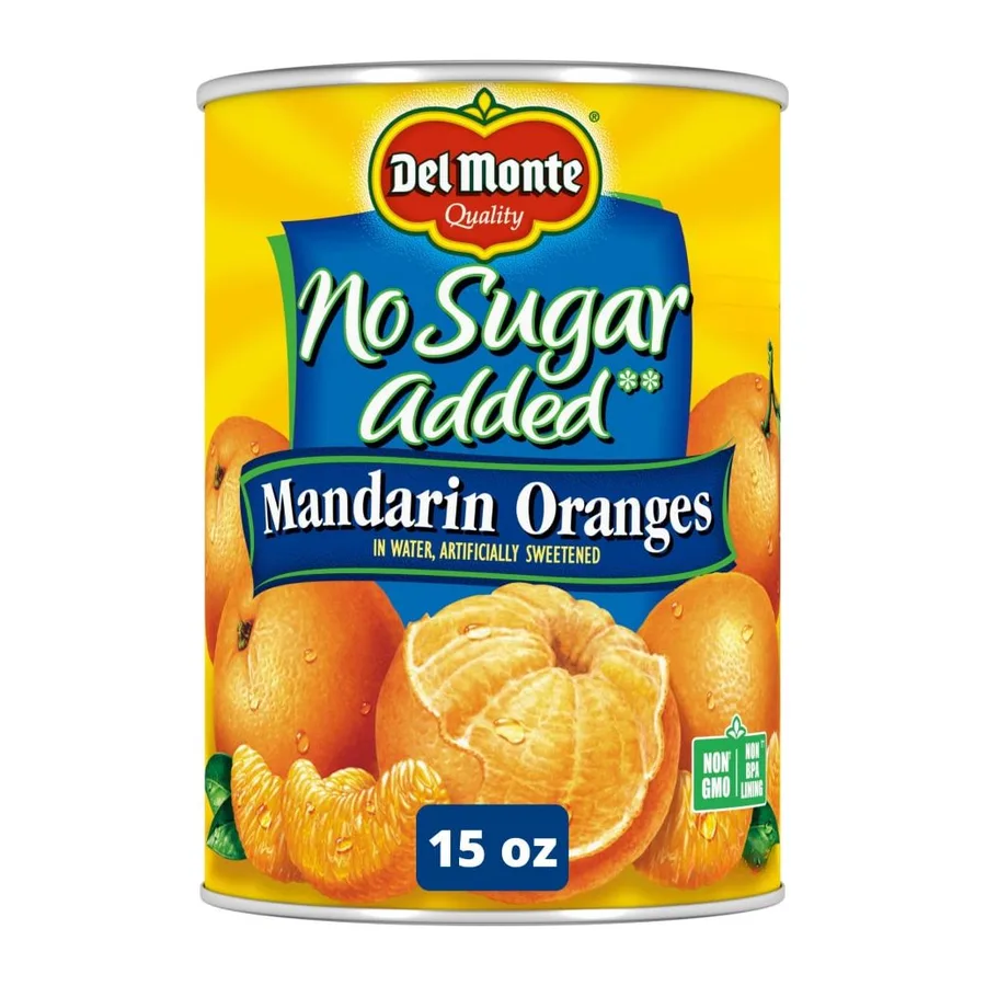 Del Monte Quality Canned mandarin oranges in water, front of pack