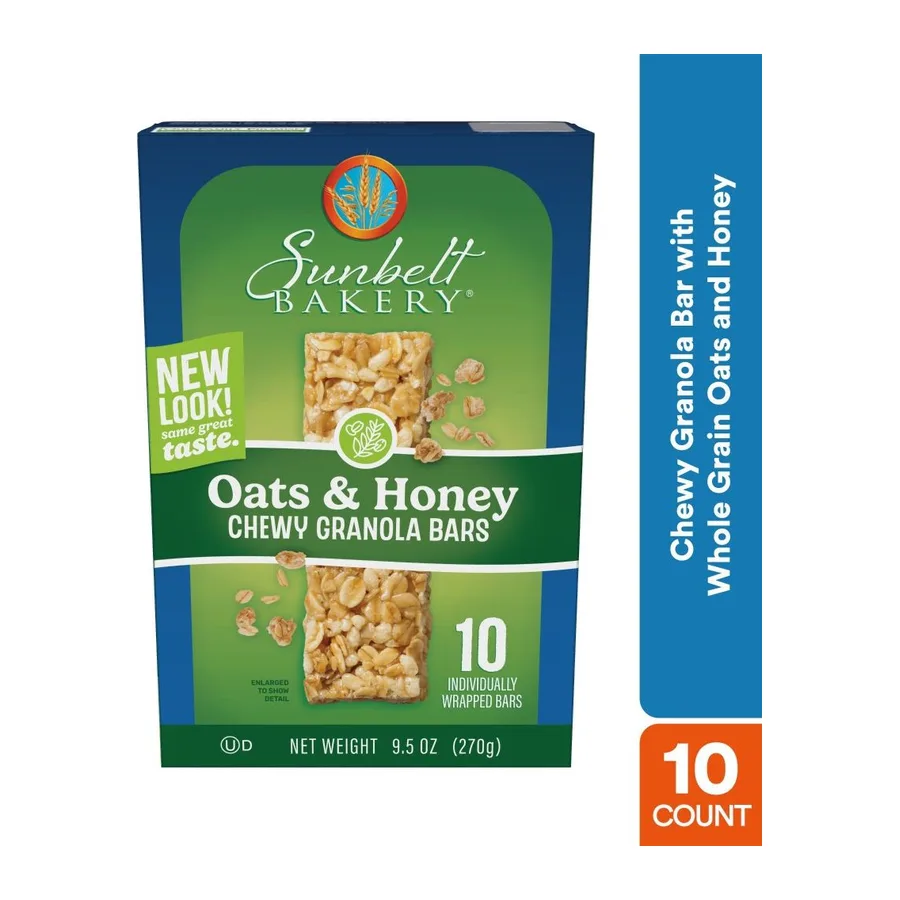 Sunbelt Bakery Oats & Honey Chewy Granola Bars, front of pack