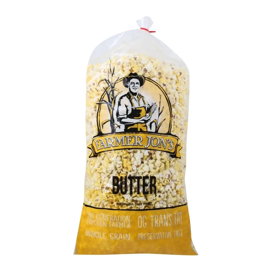Farmer Jon's Popcorn Butter Popcorn, front of pack
