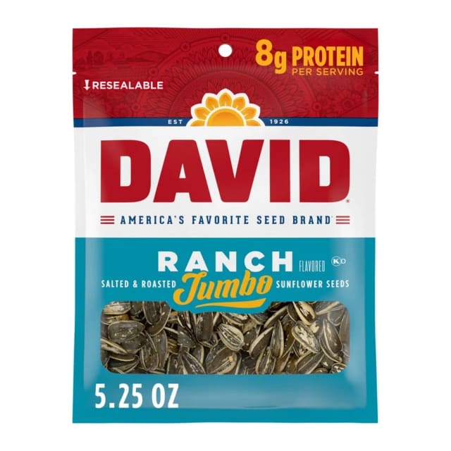 David Salted and roasted sunflower seeds, front of pack
