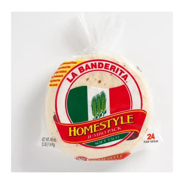 La Banderita Homestyle soft taco, front of pack