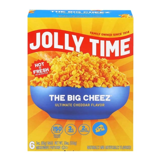 Jolly Time The Big Cheez Ultimate Cheddar Microwave Popcorn, front of pack