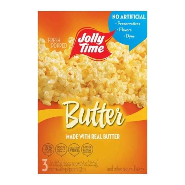 Jolly Time Microwave PopCorn - Butter Flavour, front of pack