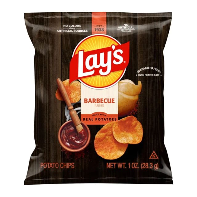 Lay's Barbecue Flavored Potato Chips, front of pack
