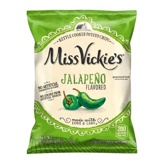 Ms. Vickie's Co. Kettle cooked potato chips - jalapeño, front of pack