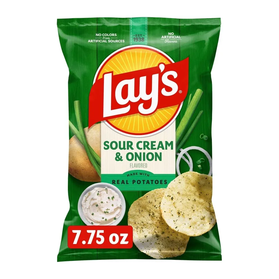 Lay's Sour Cream and Onion Chips, front of pack