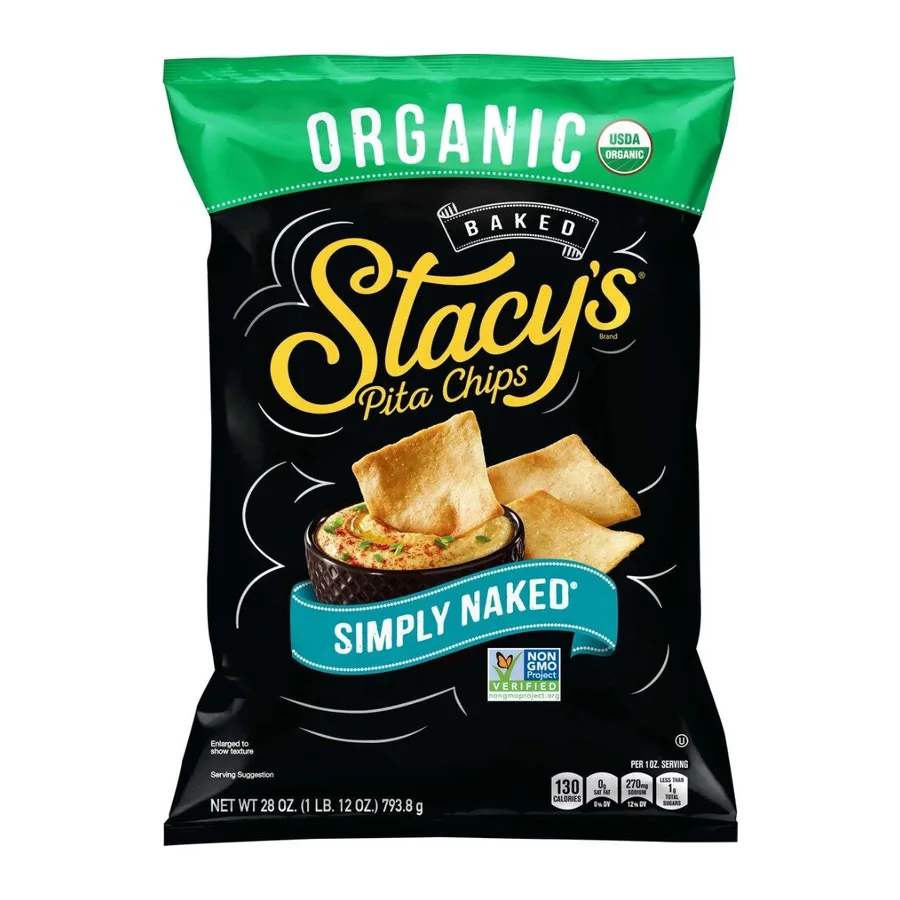 Stacy's Organic Pita Chips Simply Naked, front of pack