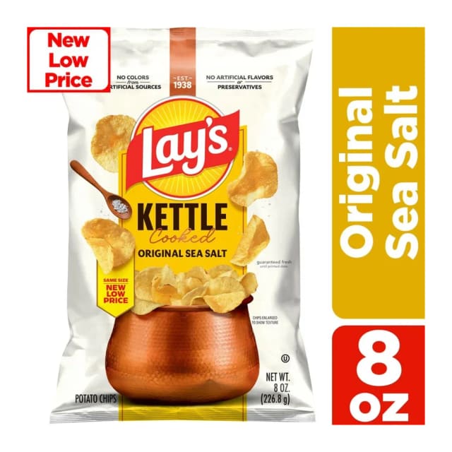 Lay's Kettle Cooked Potato Chips Original, front of pack