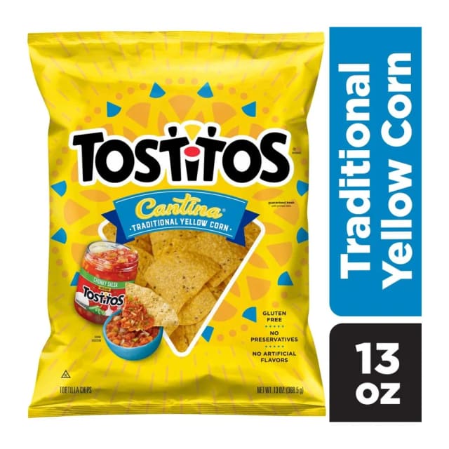 Tostitos Cantina Yellow Corn Chips, front of pack