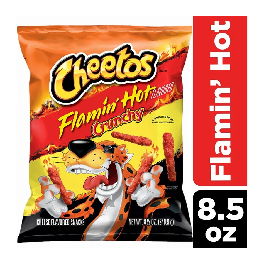Cheetos Crunchy Flamin Hot, front of pack