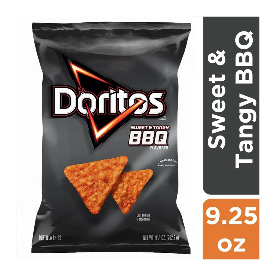 Doritos Sweet & Tangy BBQ flavored Doritos, front of pack