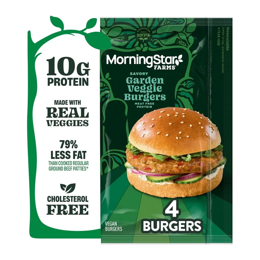 Morningstar Farms Garden Veggie Burgers, front of pack
