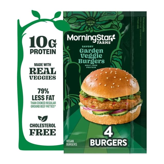Morningstar Farms Garden Veggie Burgers, front of pack