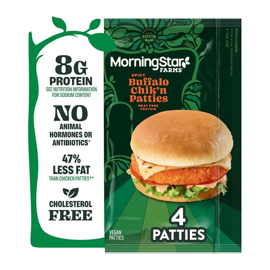 Morningstar Farms Buffalo frozen chik veggie patties, front of pack