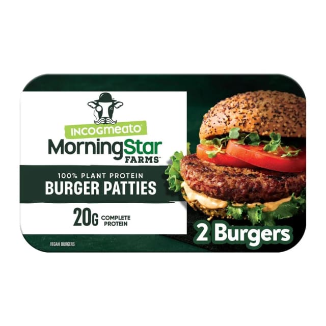 Morningstar Farms 100% Plant Protein Burger Patties, front of pack