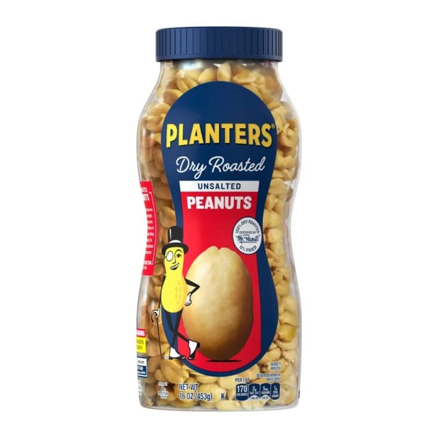 Planters Unsalted Peanuts, front of pack