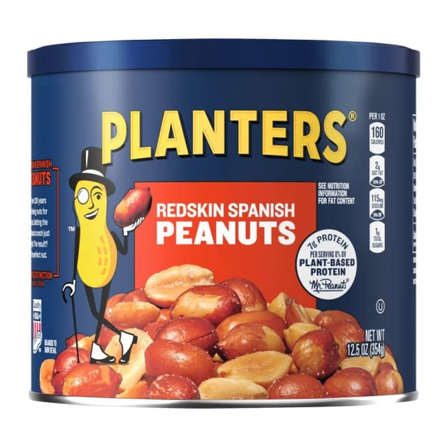 Planters Spanish redskin peanuts, front of pack