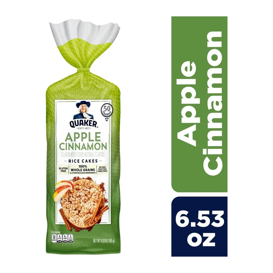 Quaker Rice Cakes Apple Cinnamon, front of pack
