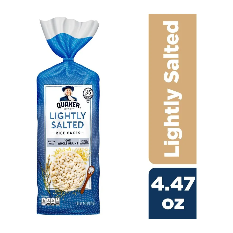 Quaker Lightly salted rice cakes, front of pack