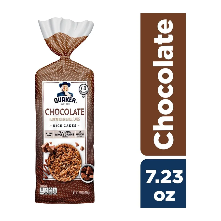 Quaker Rice Cakes Chocolate Crunch, front of pack