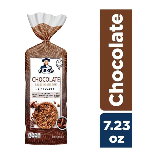 Quaker Rice Cakes Chocolate Crunch, front of pack