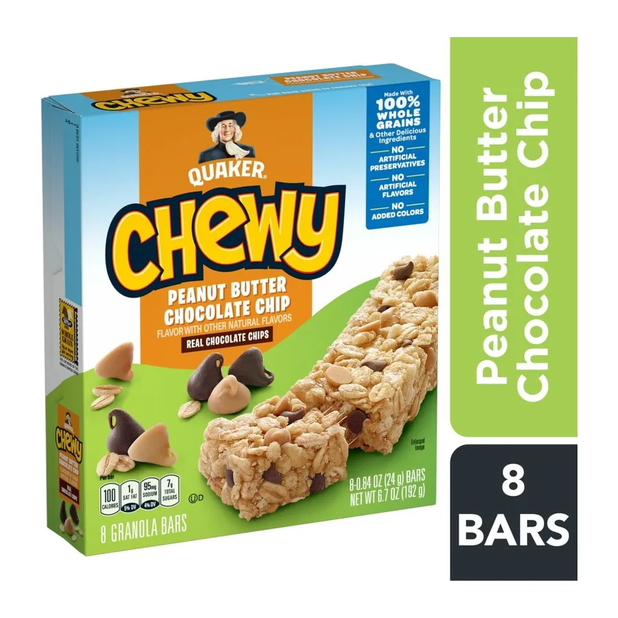 Quaker Chewy Peanut Butter Chocolate Chip, front of pack
