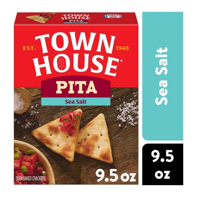Kellogg's Town House Pita Crackers Sea Salt, front of pack