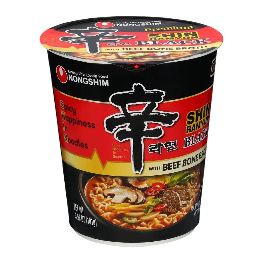Nongshim Shin noodle black cup, front of pack