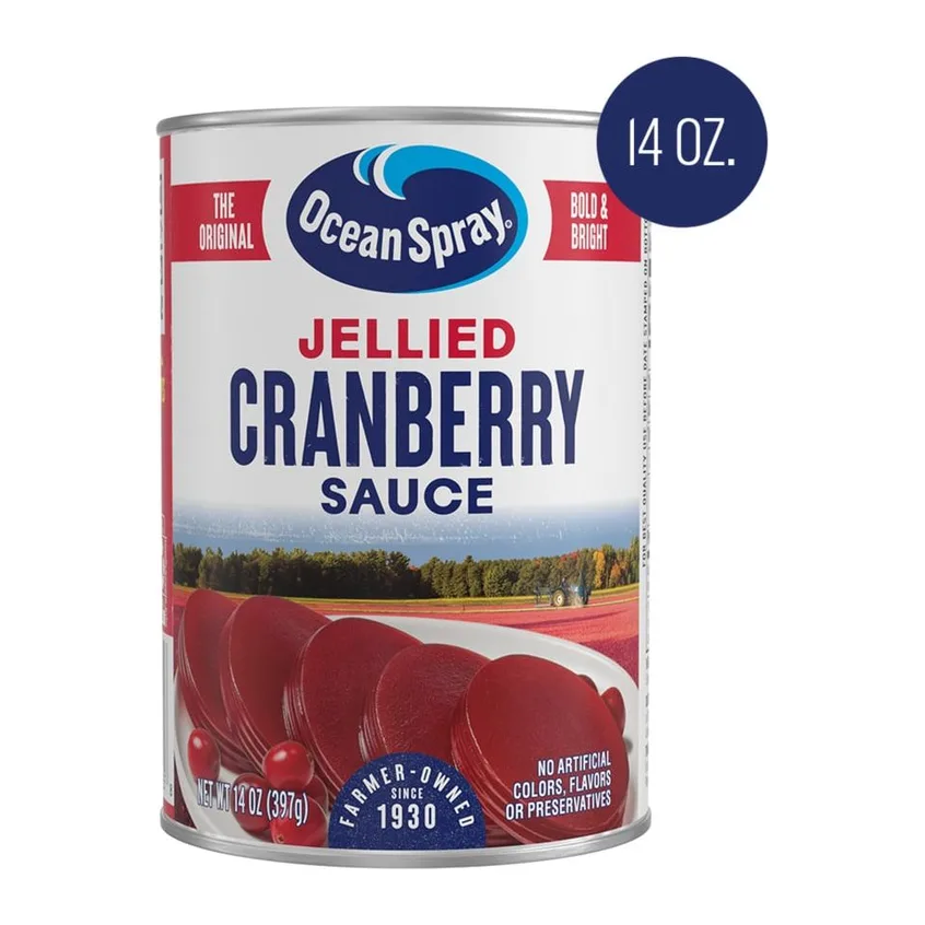 Ocean Spray Cranberry sauce jellied, front of pack