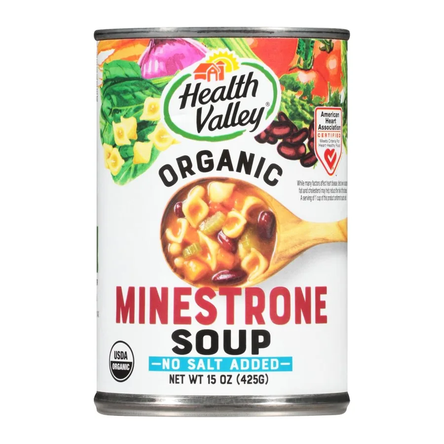 Health Valley Organic Minestrone Soup, front of pack