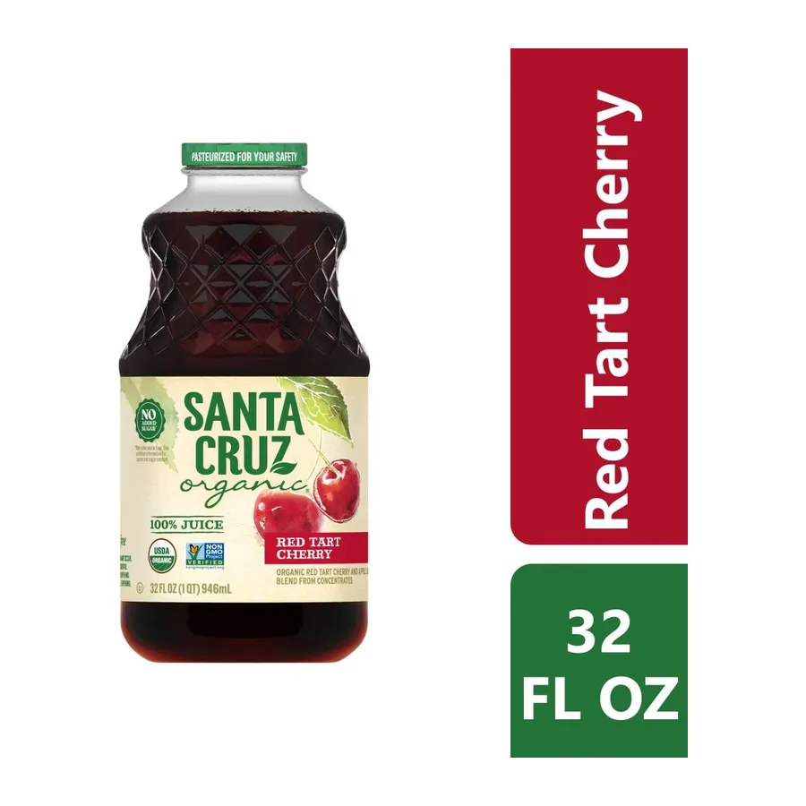 Santa Cruz Organic Red Tart Cherry Juice, front of pack