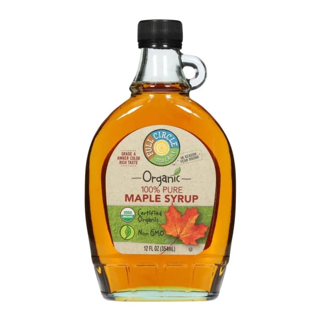 Full Circle Organic pure maple syrup, front of pack