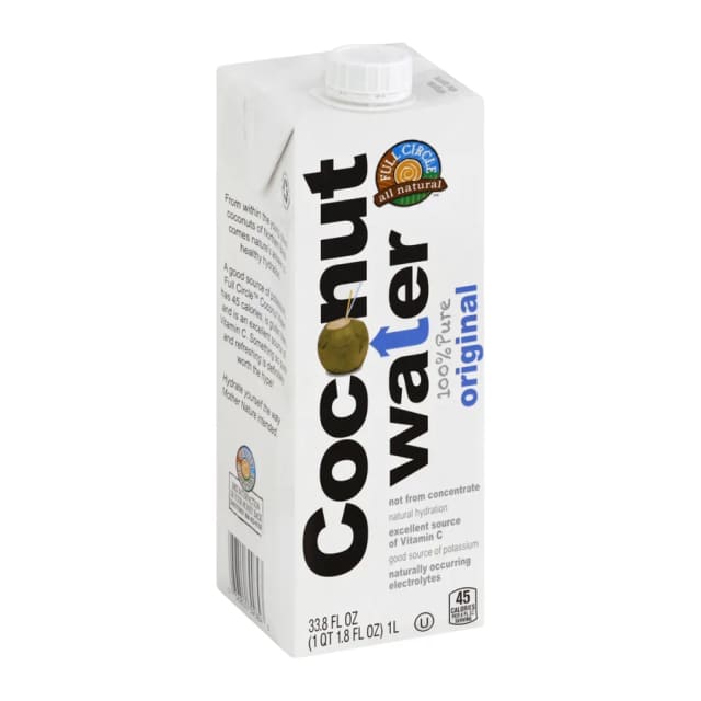 Full Circle Coconut Water, front of pack