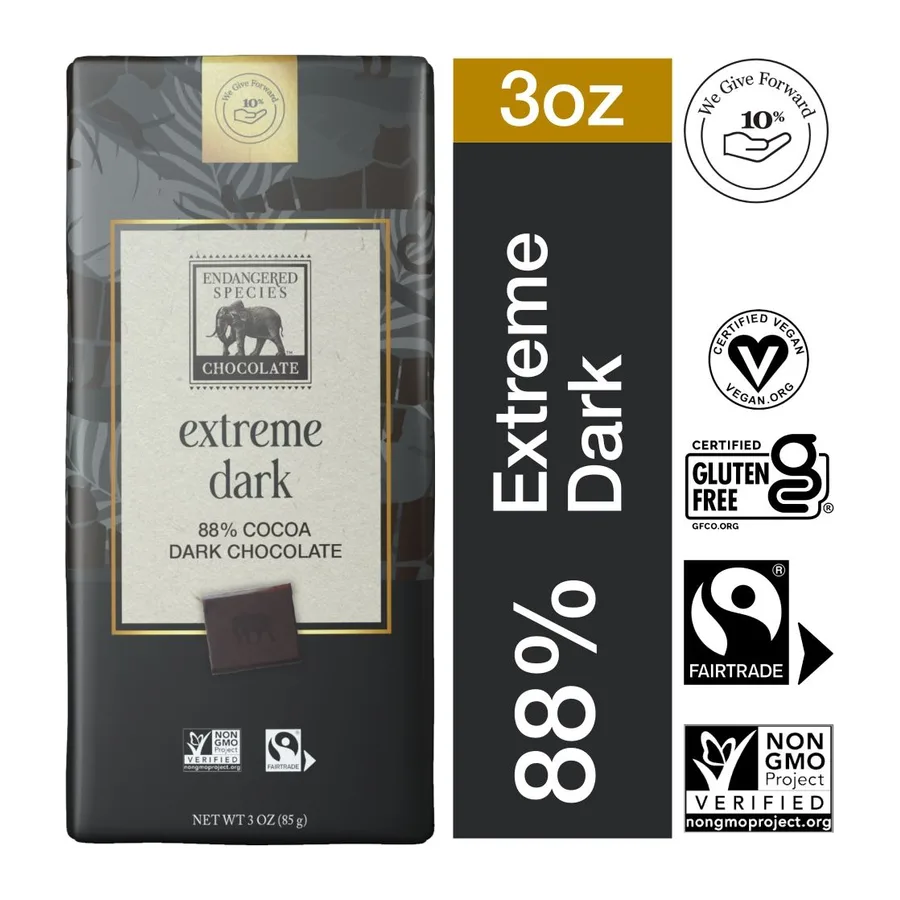 Endangered Species Chocolate Dark Chocolate With 88% Cocoa (Black Panther), front of pack