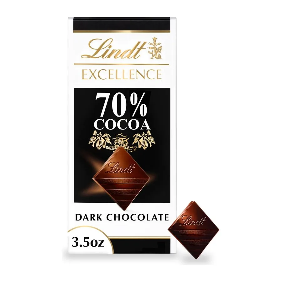 Lindt Excellence 70% Cocoa Dark Chocolate, front of pack