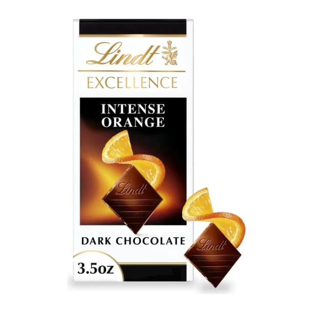 Lindt Excellence intense orange dark chocolate, front of pack