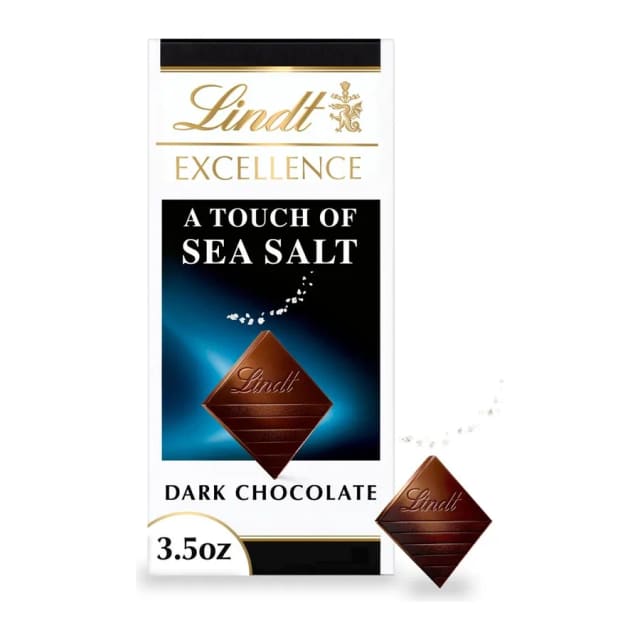 Lindt Excellence A Touch of Sea Salt Dark Chocolate, front of pack
