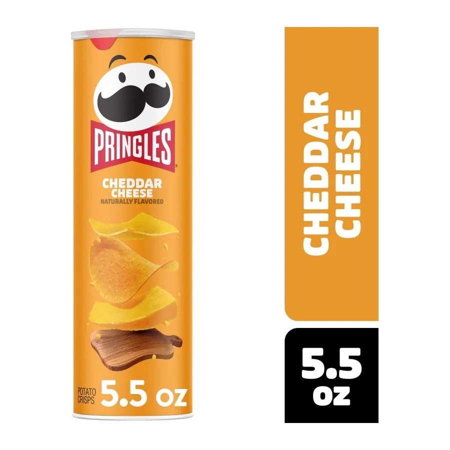 Pringles Cheddar Cheese, front of pack