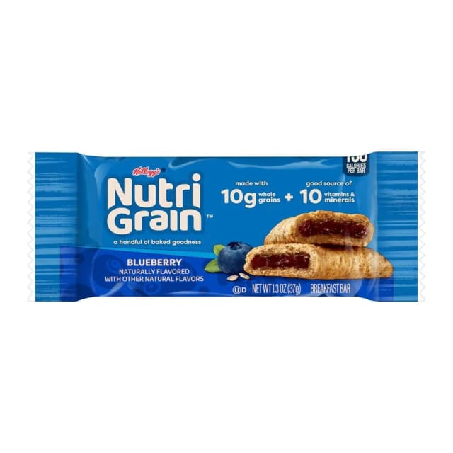Kellogg's Blueberry Nutri Grain, front of pack
