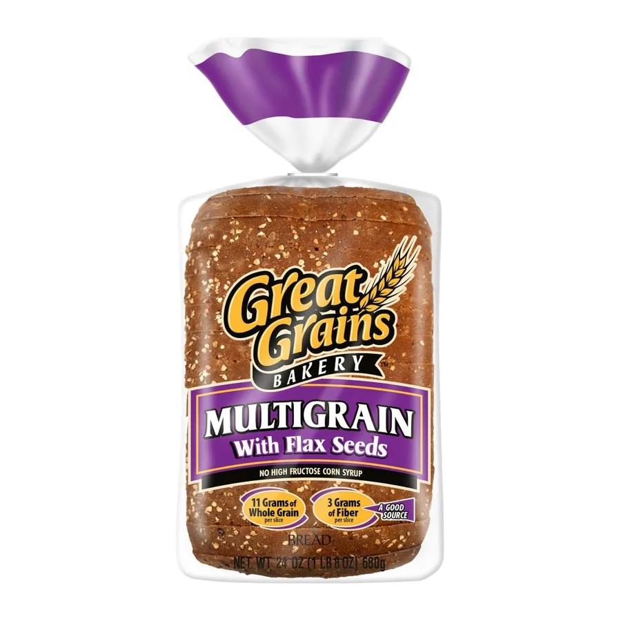 Great Grains Bakery Multigrain With Flax Seeds, front of pack