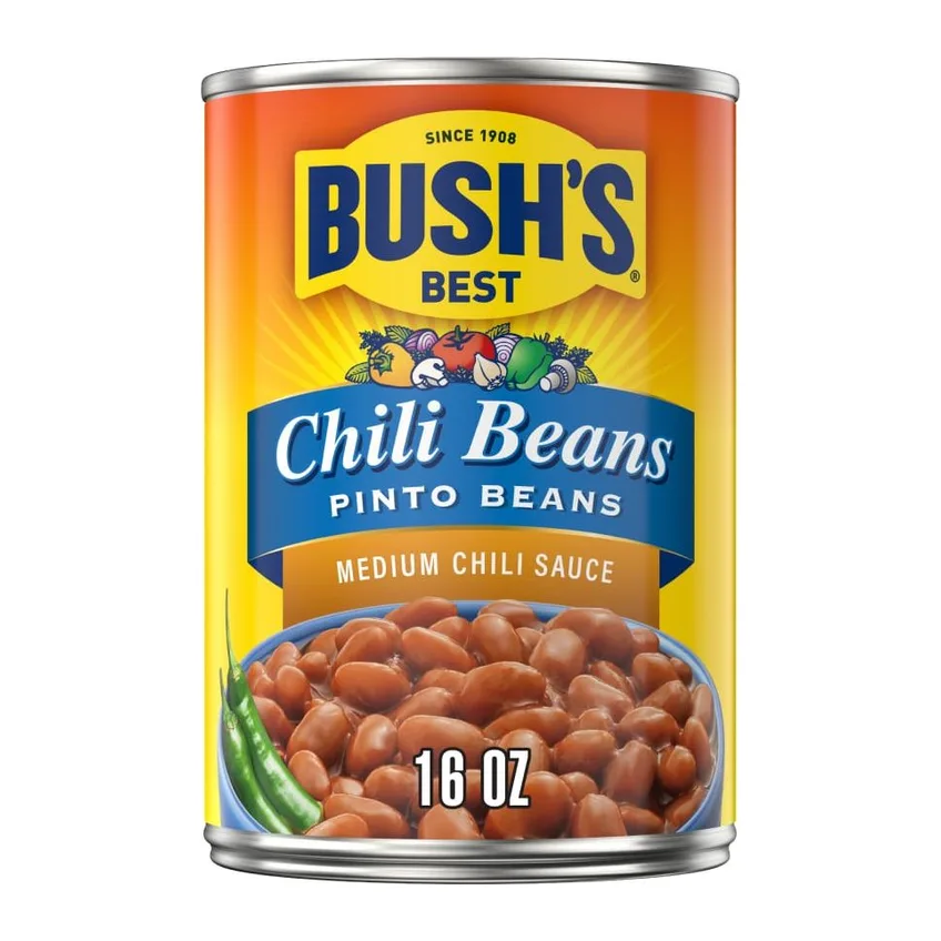 Bush's Best Pinto Beans In Chili Sauce, Medium, front of pack
