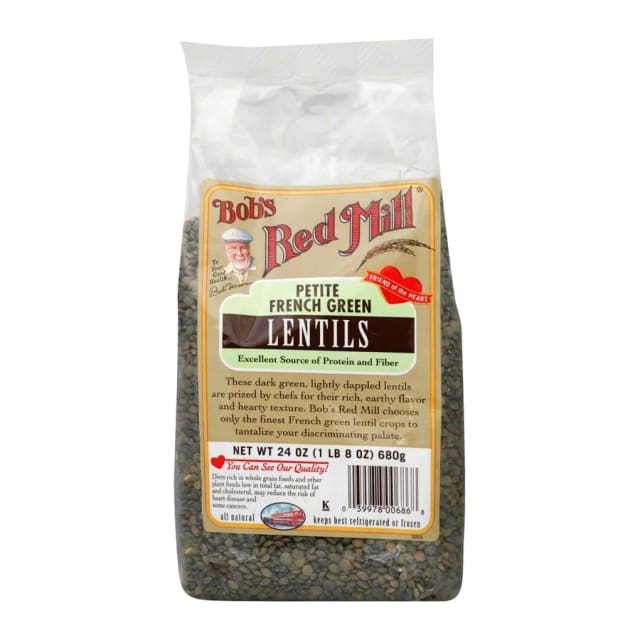 Bob's Red Mill Green Lentils Heritage Beans, front of pack