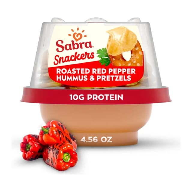 Sabra Roasted red pepper hummus snacker, front of pack