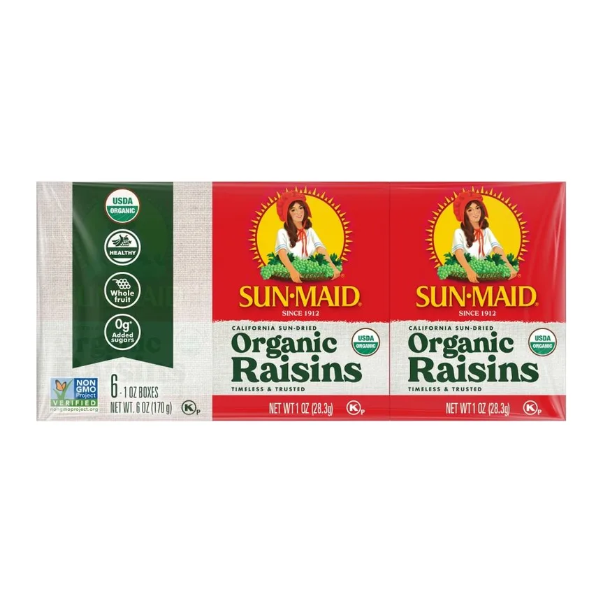 Sun-Maid Organic Raisins, front of pack