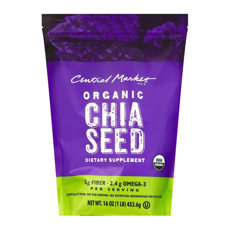 Central Market Organic chia seed, front of pack