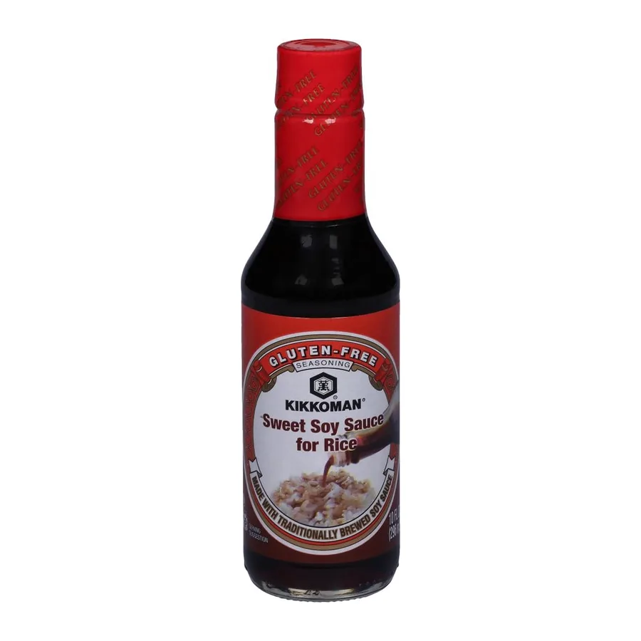 Kikkoman Sweet soy sauce for rice seasoning, front of pack
