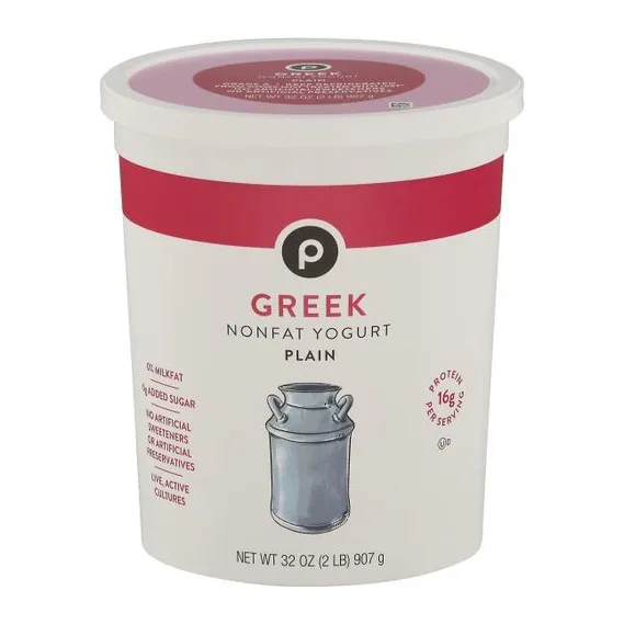 Publix Greek Nonfat Yogurt Plain, front of pack